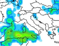 mappa delle precipitazioni intorno alla Penisola