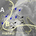 immagine meteosat di un vortice sul golfo di Genova