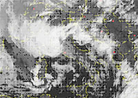 immagine meteosat con vortice ciclonico sulle regioni settentrionali