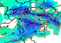 mappa delle precipitazioni in Italia