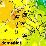 mappa cromatica delle temperature della Penisola Italiana