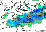 mappa delle precipitazioni sulle regioni meridionali della Penisola