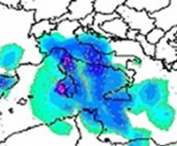 mappa delle precipitazioni su Sardegna e Liguria