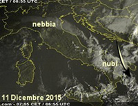 immagine satellitare che mostra le nebbie in Pianura Padana