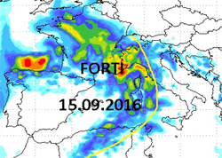 mappa delle precipitazioni sull'Italia
