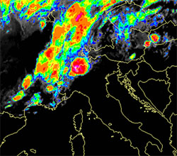 immagine radar delle precipitazioni sull'Italia